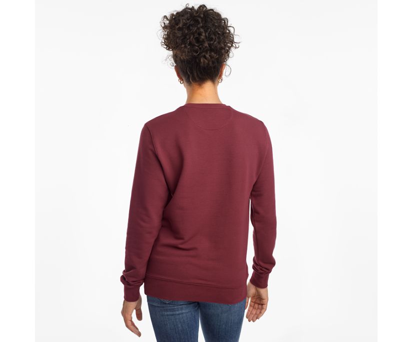 Saucony Rested Crewneck Women's Shirts Burgundy | Canada 283VRWD